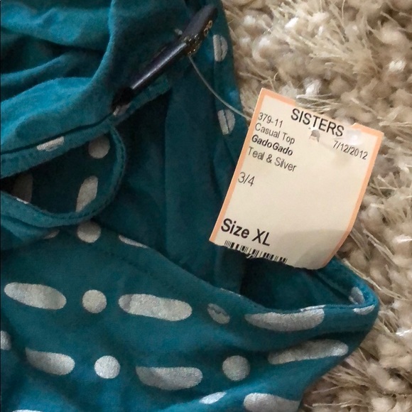 NWT ⭐️ silver and teal dressy top - Picture 4 of 4